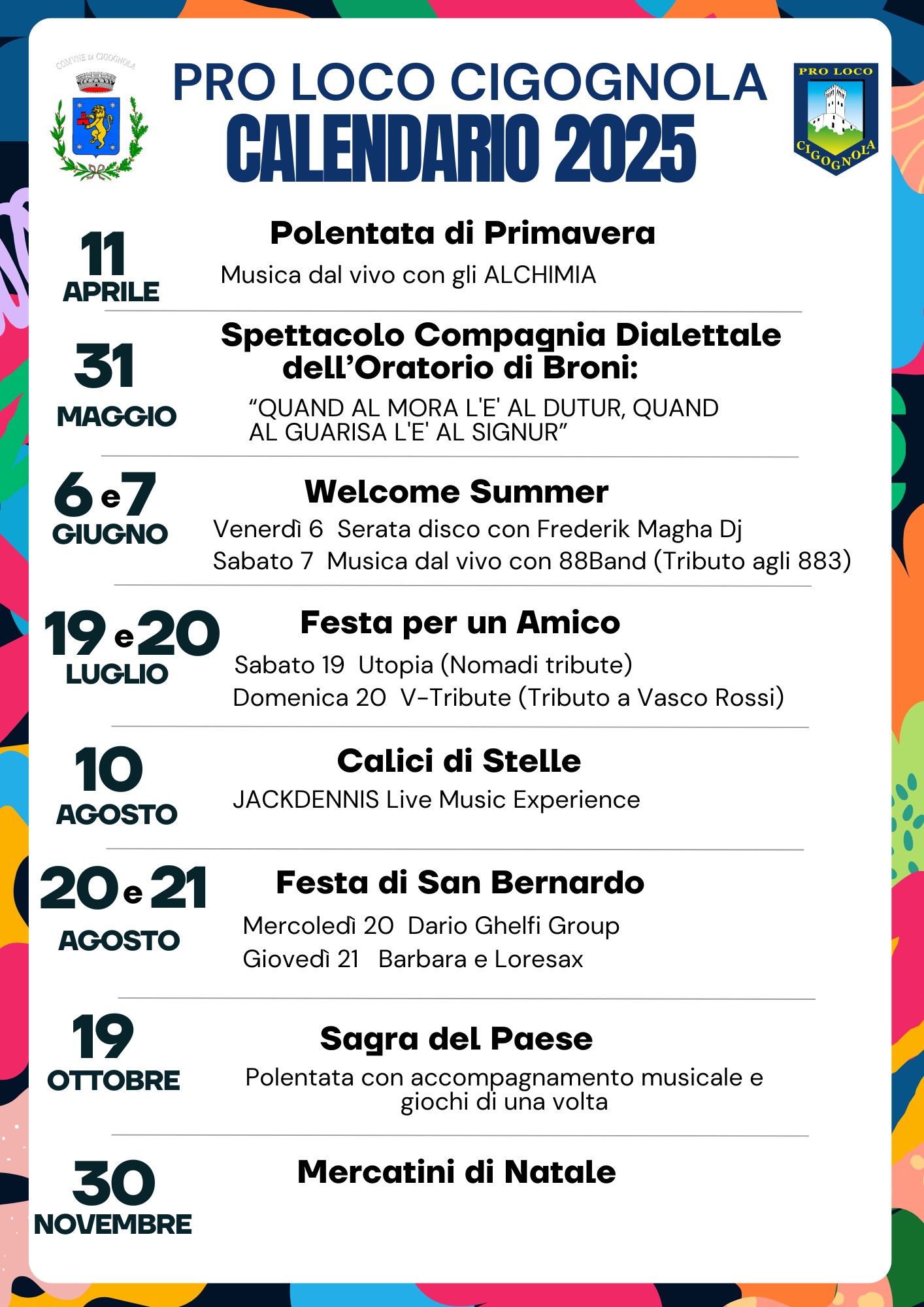 Calendario 2025 - Proloco Cigognola
