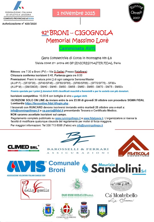 Broni - Cigognola 2025