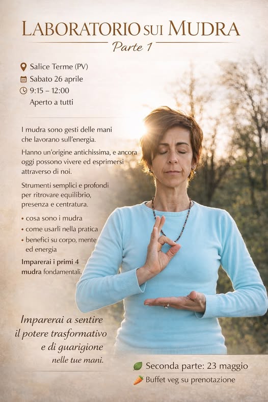 MUDRA laboratorio a Salice Terme - Parco con Buffet veg