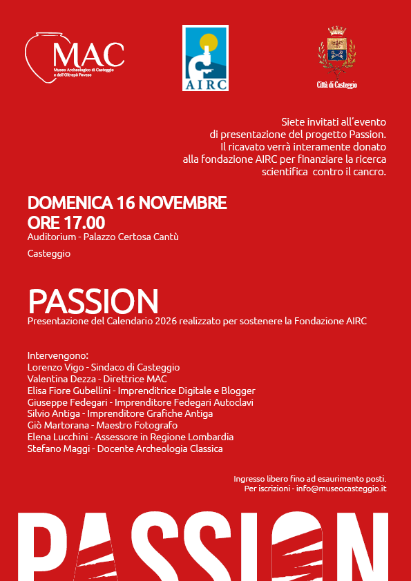 PRESENTAZIONE CALENDARIO PASSION - il ricavato sarà interamente devoluto all'AIRC